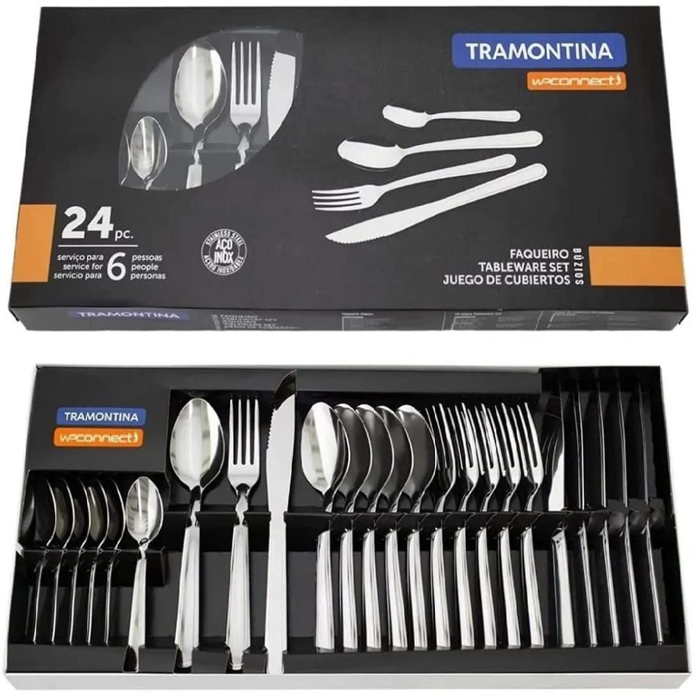 Stainless Steel Tramontina Buzios With Detail 24 Pieces