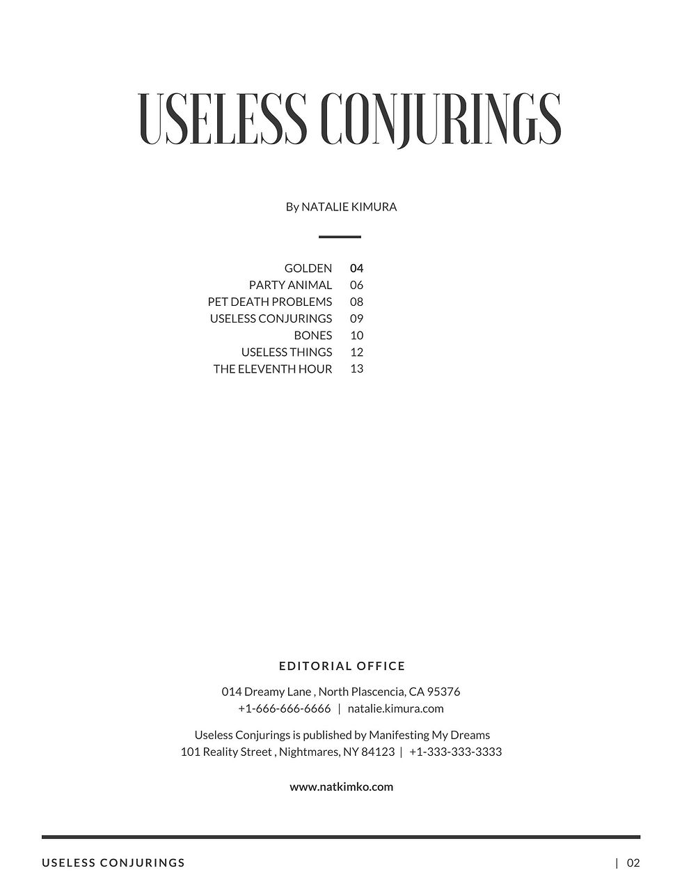 Useless ConjuringsTOC