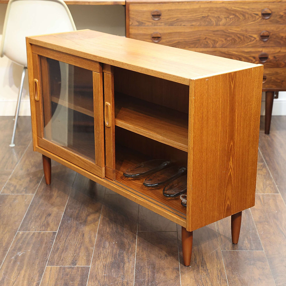 Thumbnail: Available at Max Sold! Danish Modern Compact Teak Glass Cabinet