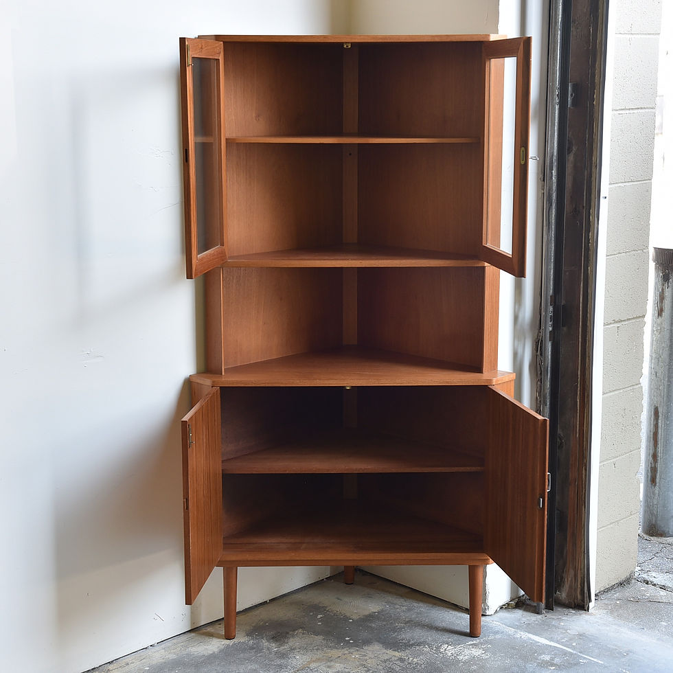 섬네일: Unique Danish Corner Standing Cabinet
