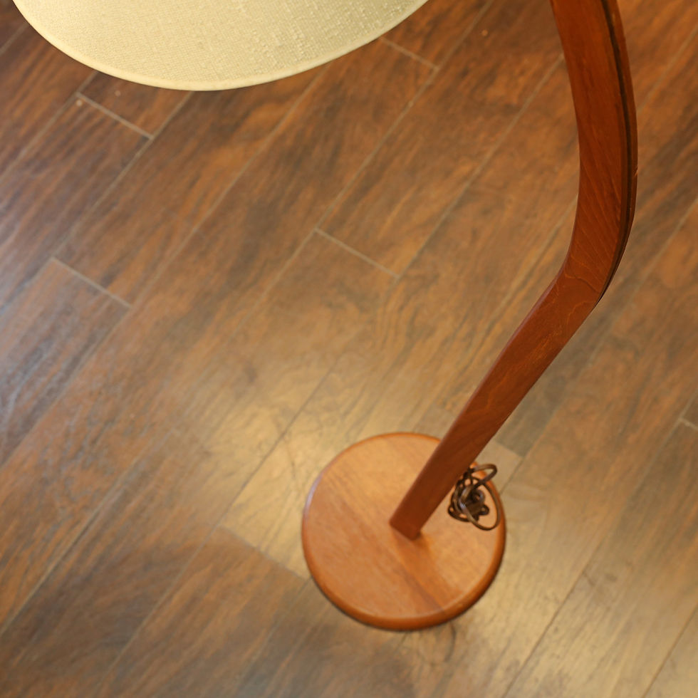 Thumbnail: Vintage MCM Teak Arc Floor Lamp
