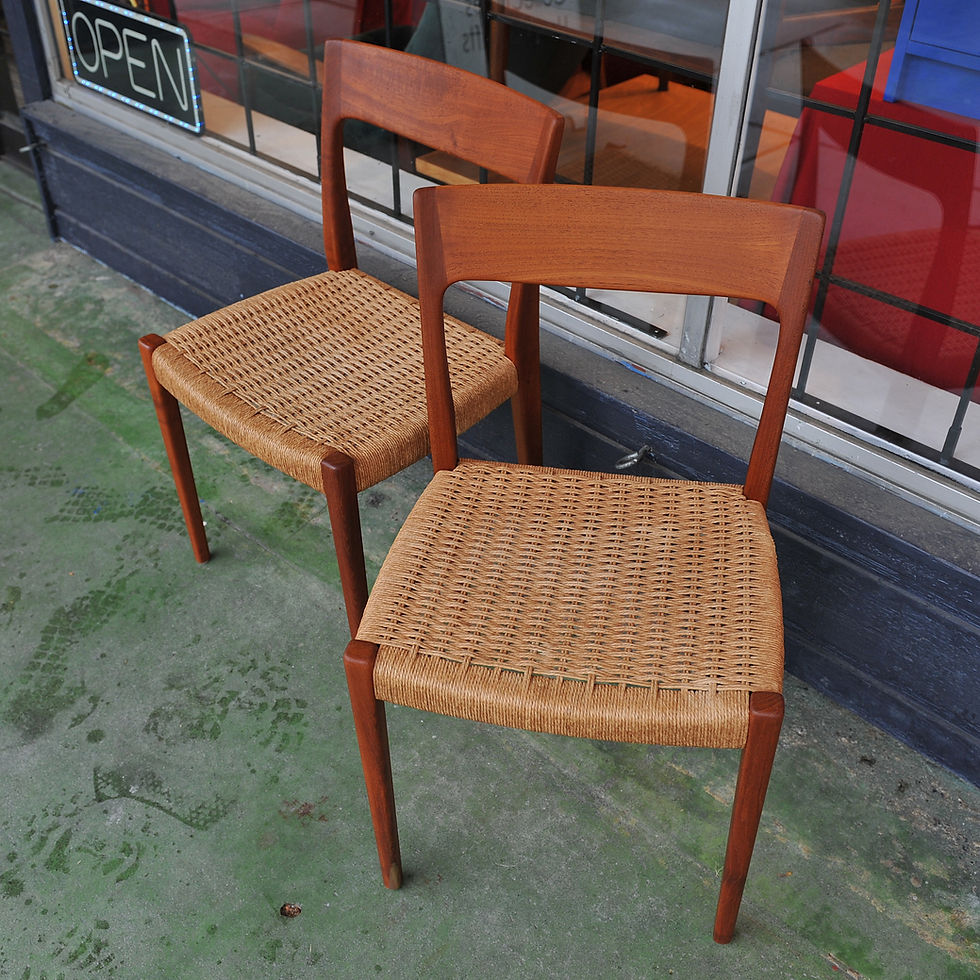 Thumbnail: Mid Century Modern Teak 2 Chairs