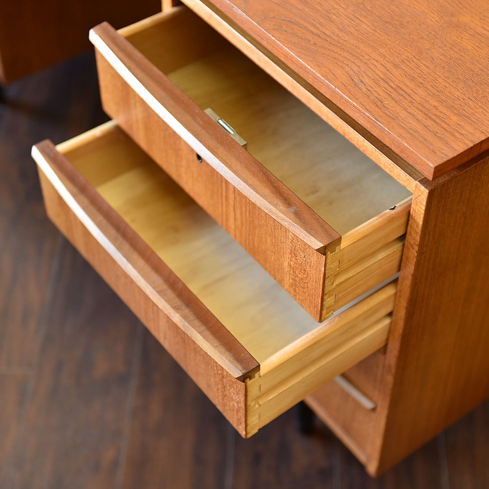 섬네일: Vintage Mid-Century Modern Teak Desk