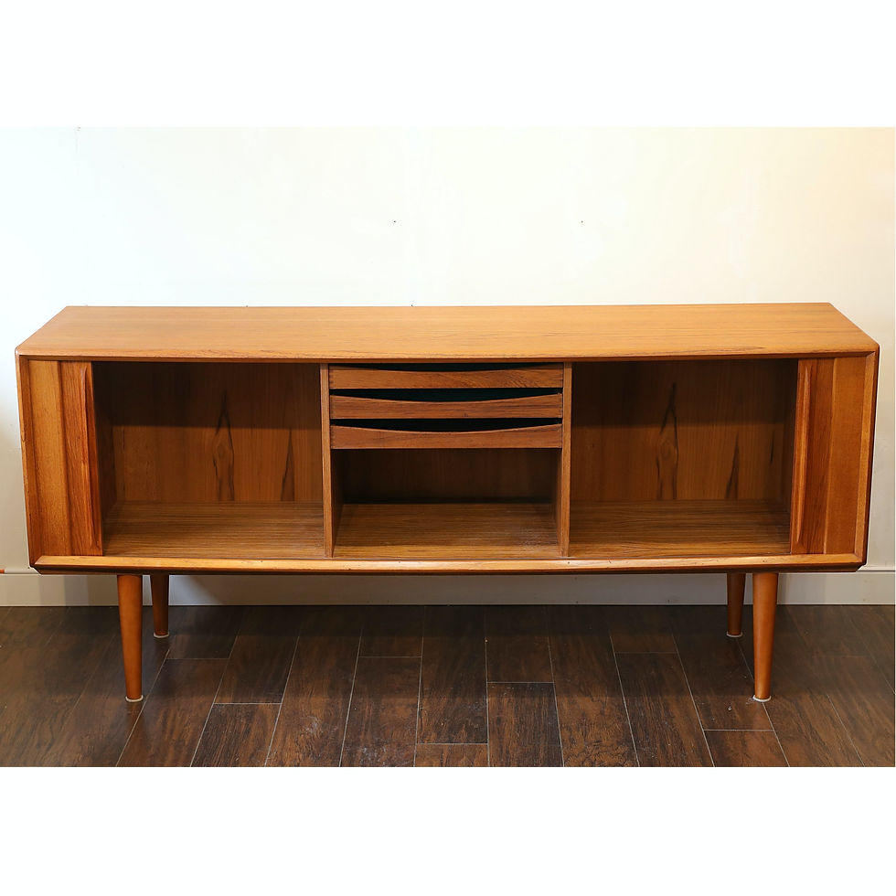 섬네일: Fabulous Danish Teak Tambour Door Sideboard by Bernh. Pedersen & Son
