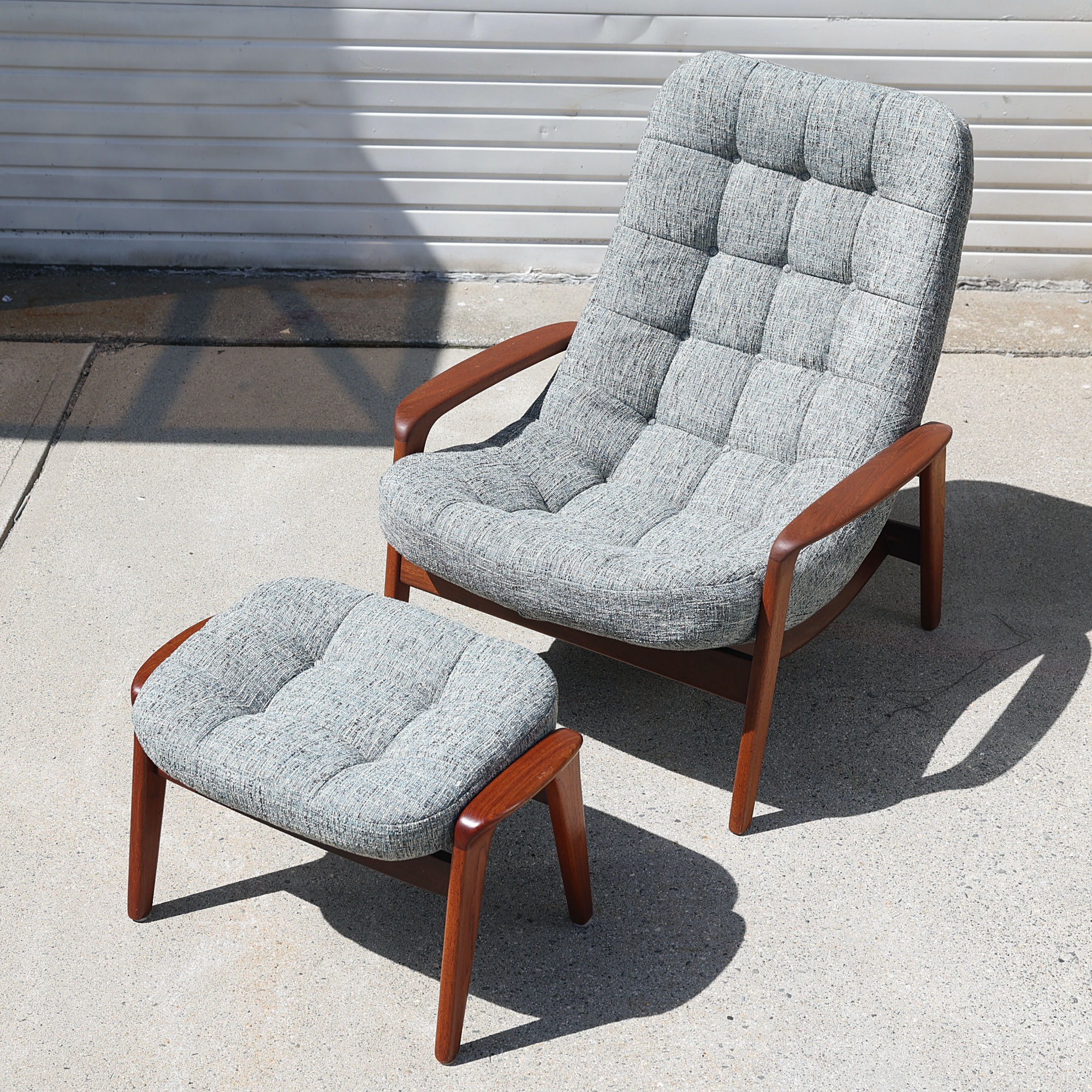 Iconic Canadian Teak Lounge Chair with Foot Stool by R. Huber & Co.