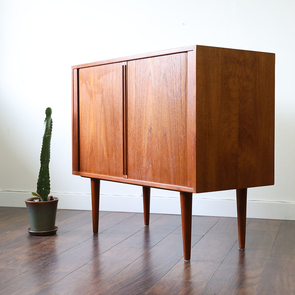 Thumbnail: Danish teak cabinet with tambour doors, Designed by Kai Kristiansen