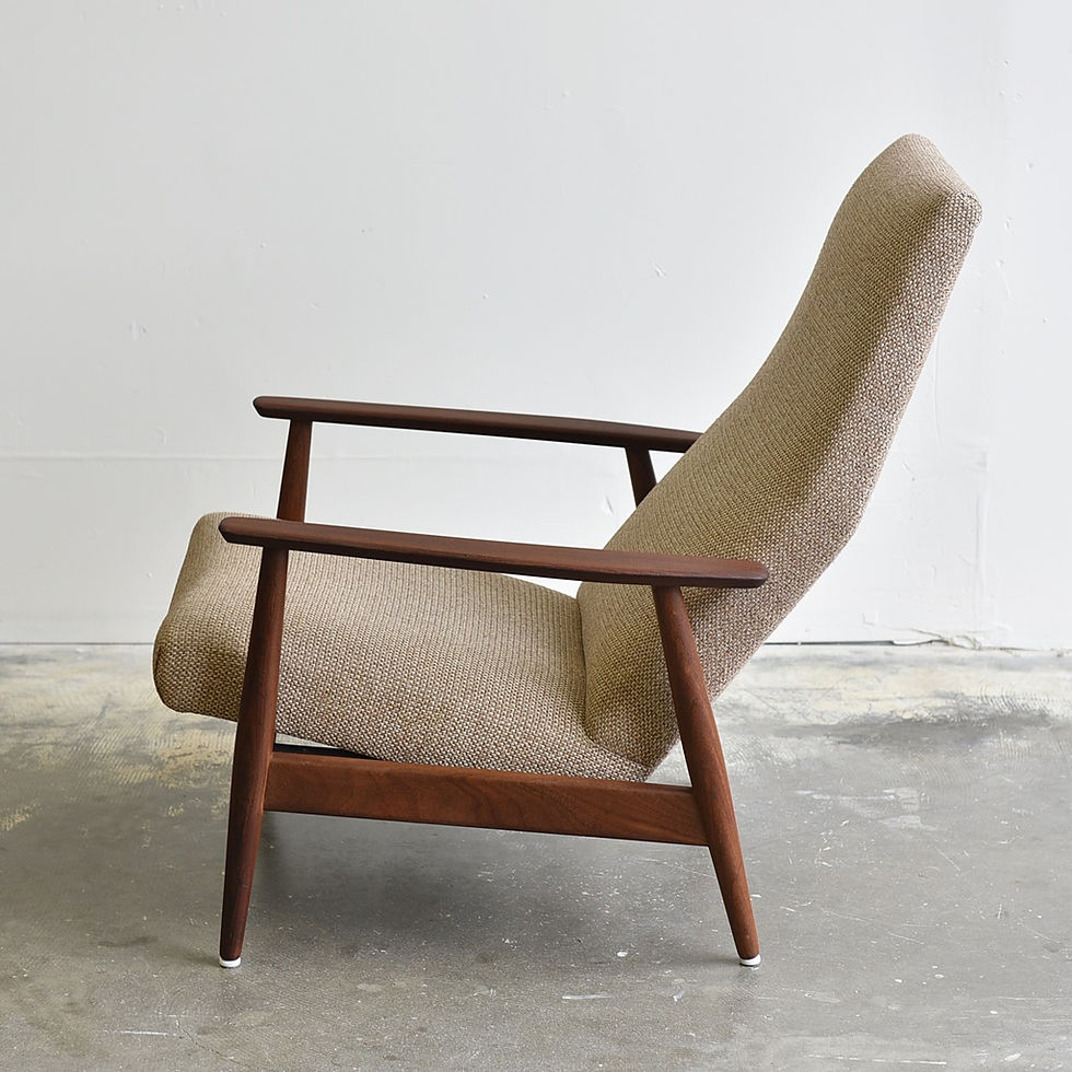 Thumbnail: Mid-Century Modern Teak Recliner with Matching Stool