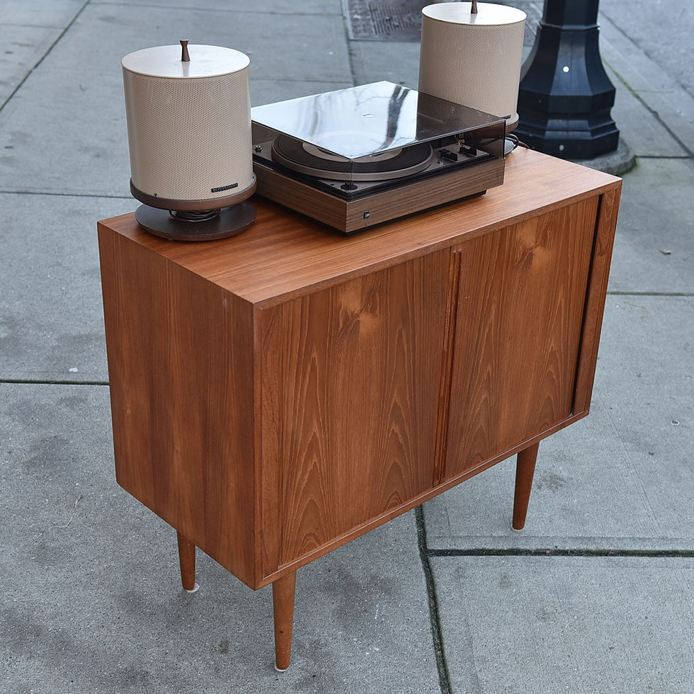 Thumbnail: Danish Modern Teak Vinyl Cabinet by Kai Kristiansen for FM
