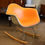 섬네일: Vintage Original Eames Orange Alexander Girard Fiberglass Armshell Rocking Chair