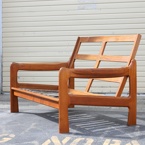 Vintage MCM Teak Loveseat bananalab