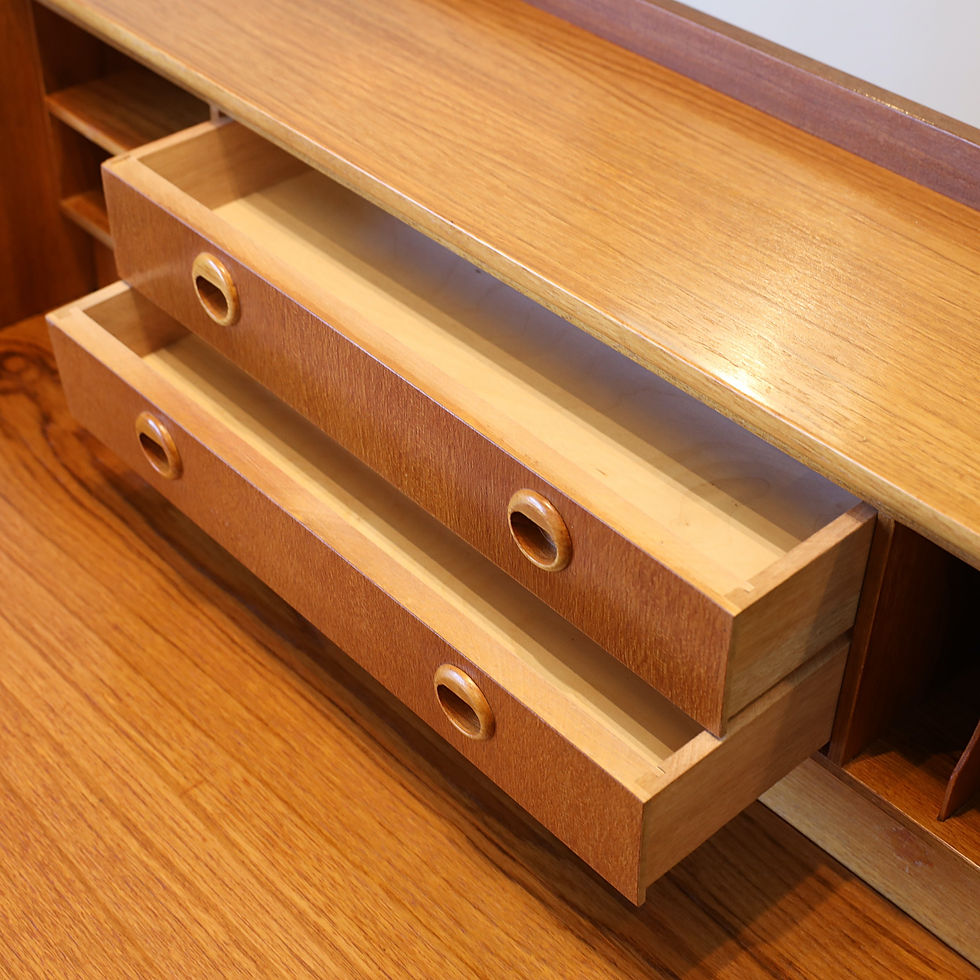 Thumbnail: Vintage Swedish Teak Writing Desk + Teak chair