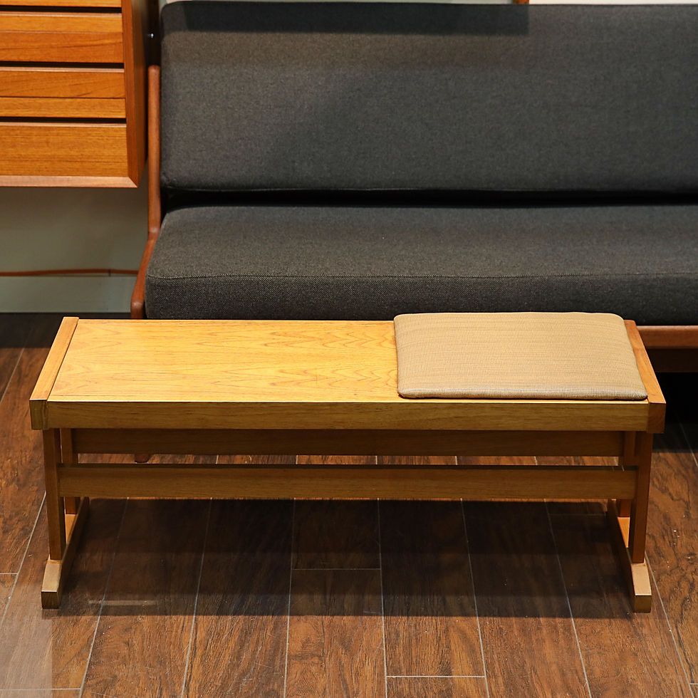 Thumbnail: Danish modern teak compact bench