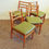Thumbnail: Set of 4 Vintage Ladder Back Green Dining Chairs