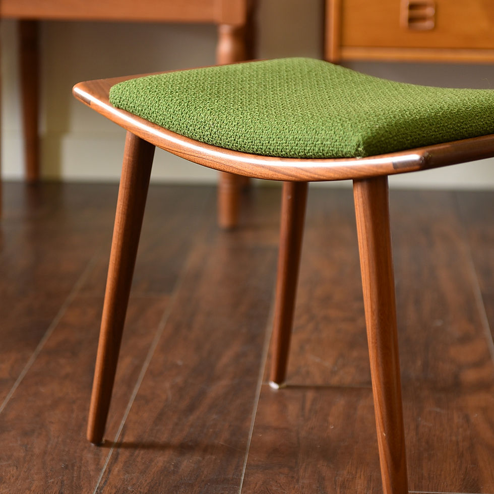 섬네일: Fab Danish teak Hans Wegner's style stool.