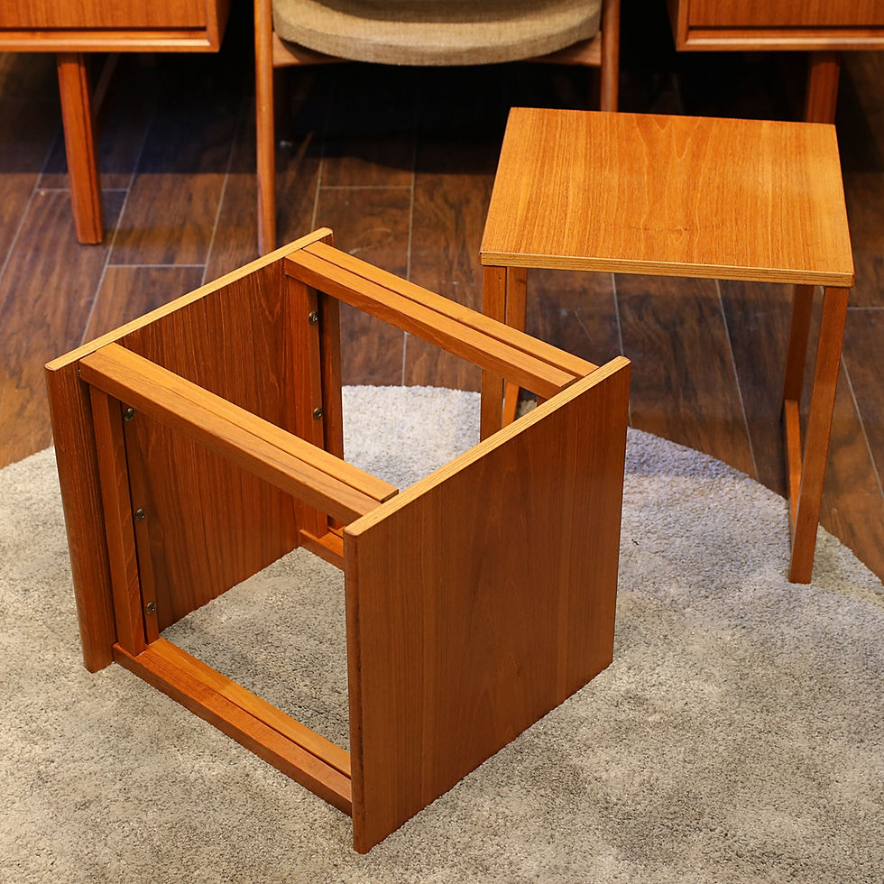 Thumbnail: Vintage Teak Cube Nesting Tables by Kai Kristiansen 