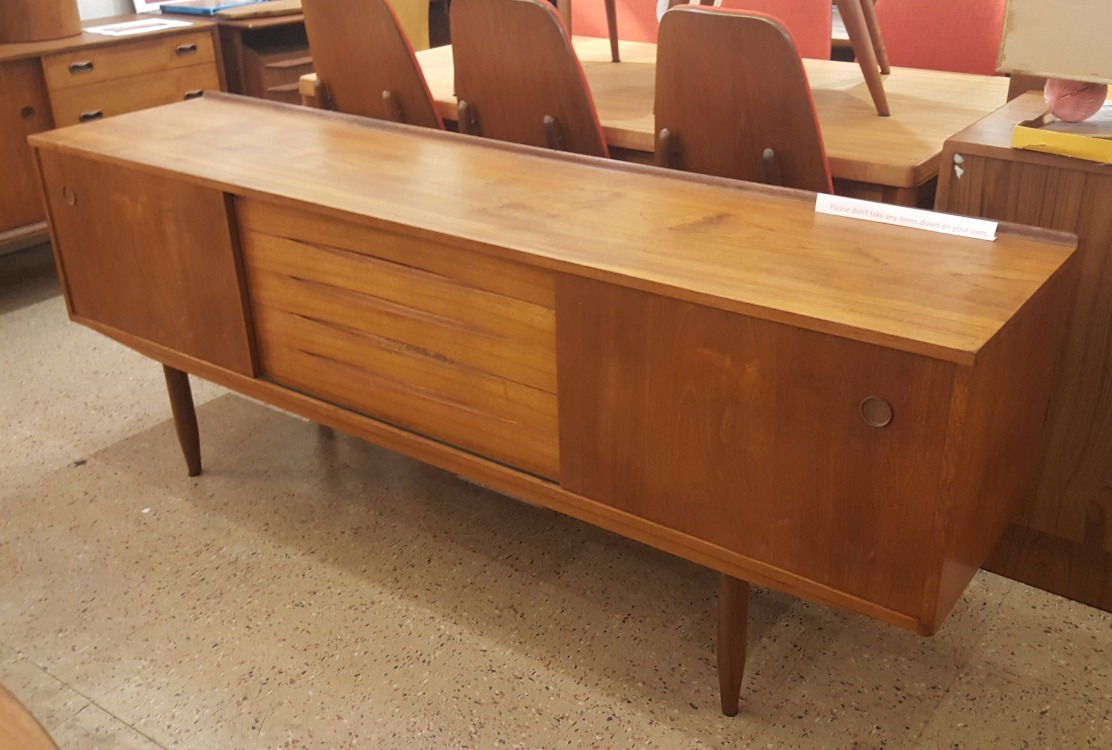 MCM Long, Sleek Design Danish Teak Credenza
