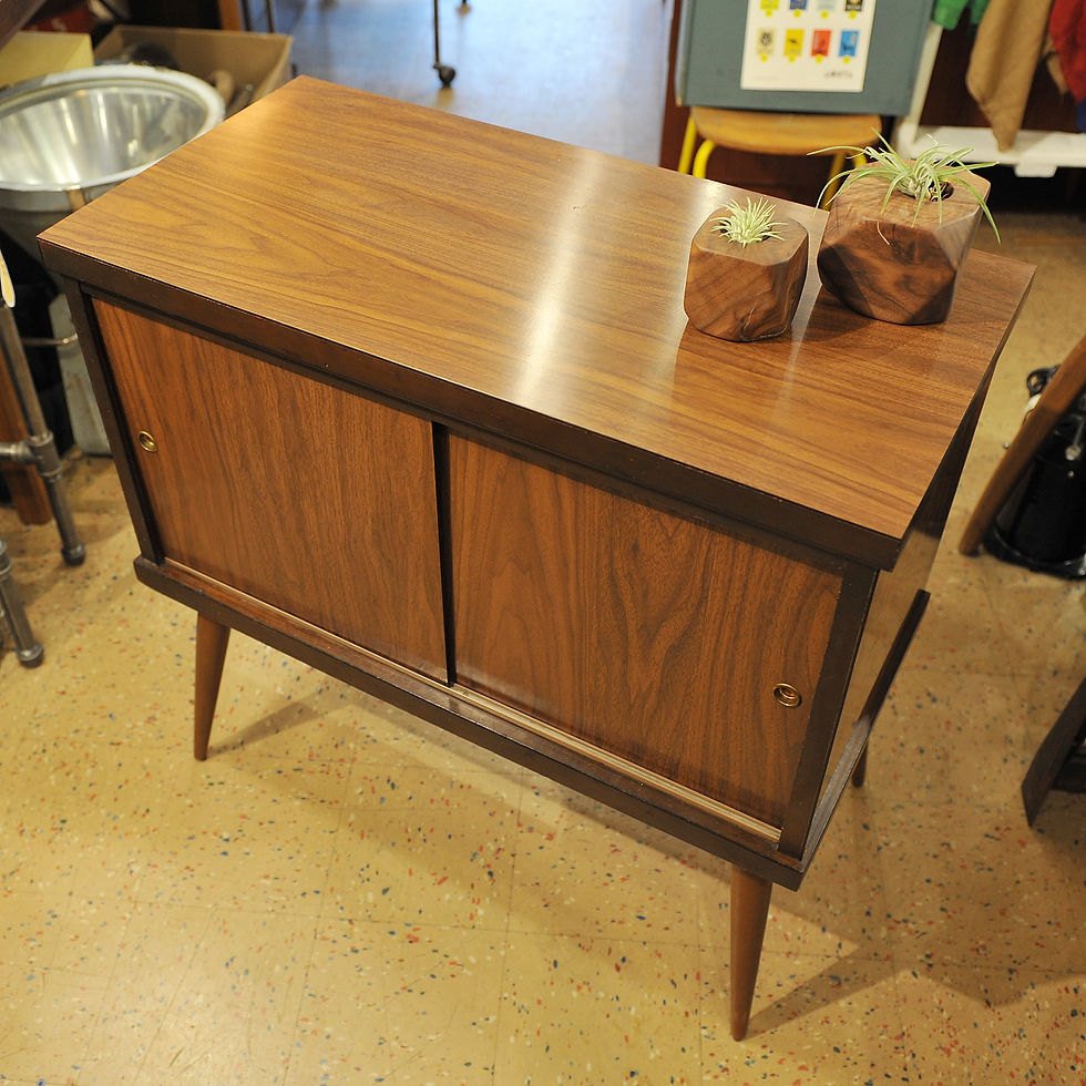 섬네일: Vintage Walnut Arborite Top Vinly Cabinet