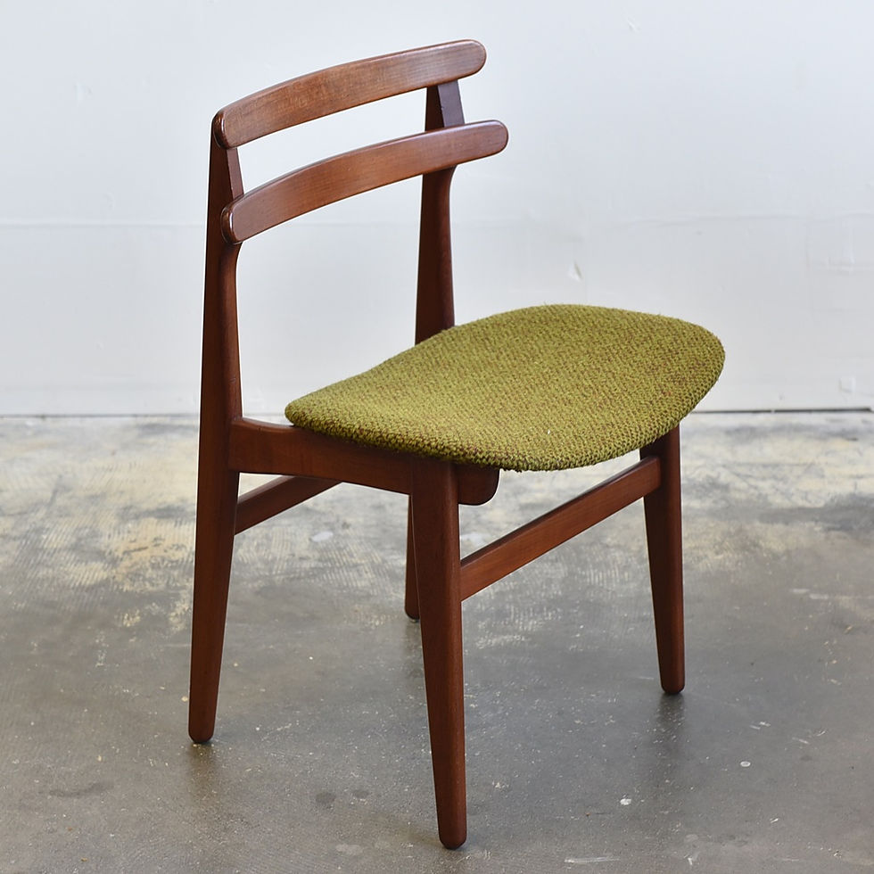 Thumbnail: Pair of Danish Modern Avocado Green Teak Chairs by Poul Hundevad