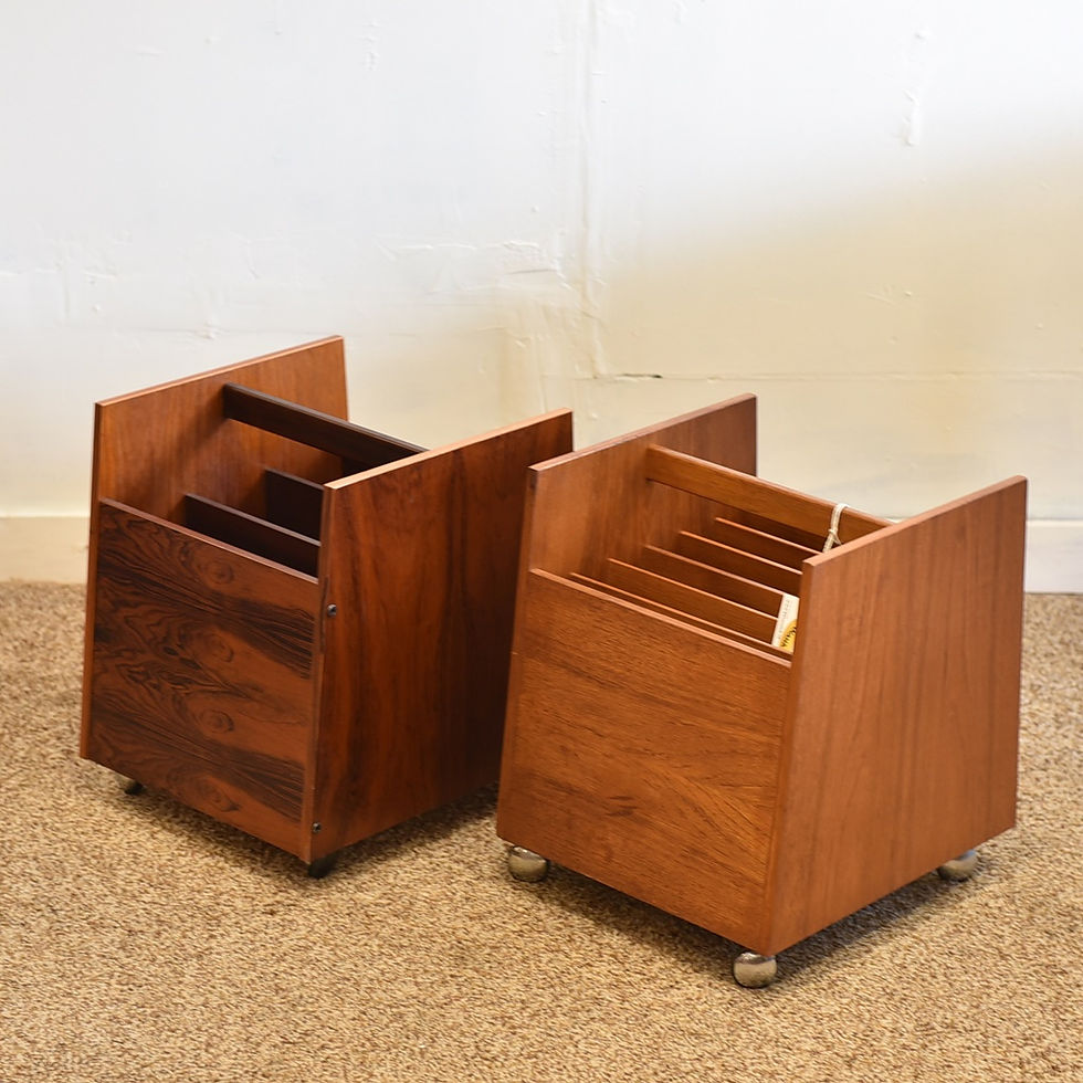 섬네일: Beautiful Mid Century Modern Rosewood Vinyl Records / Magazine Cart Trolley