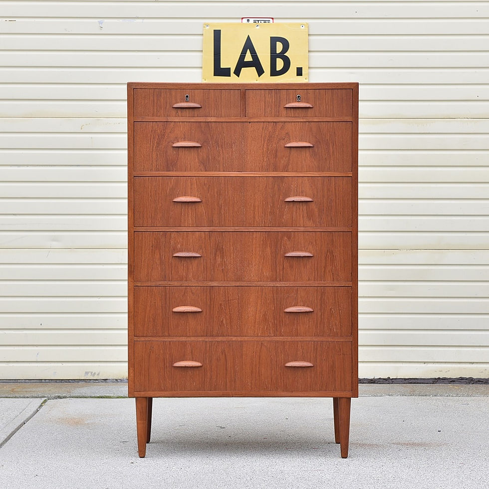 Thumbnail: Danish teak tallboy dresser