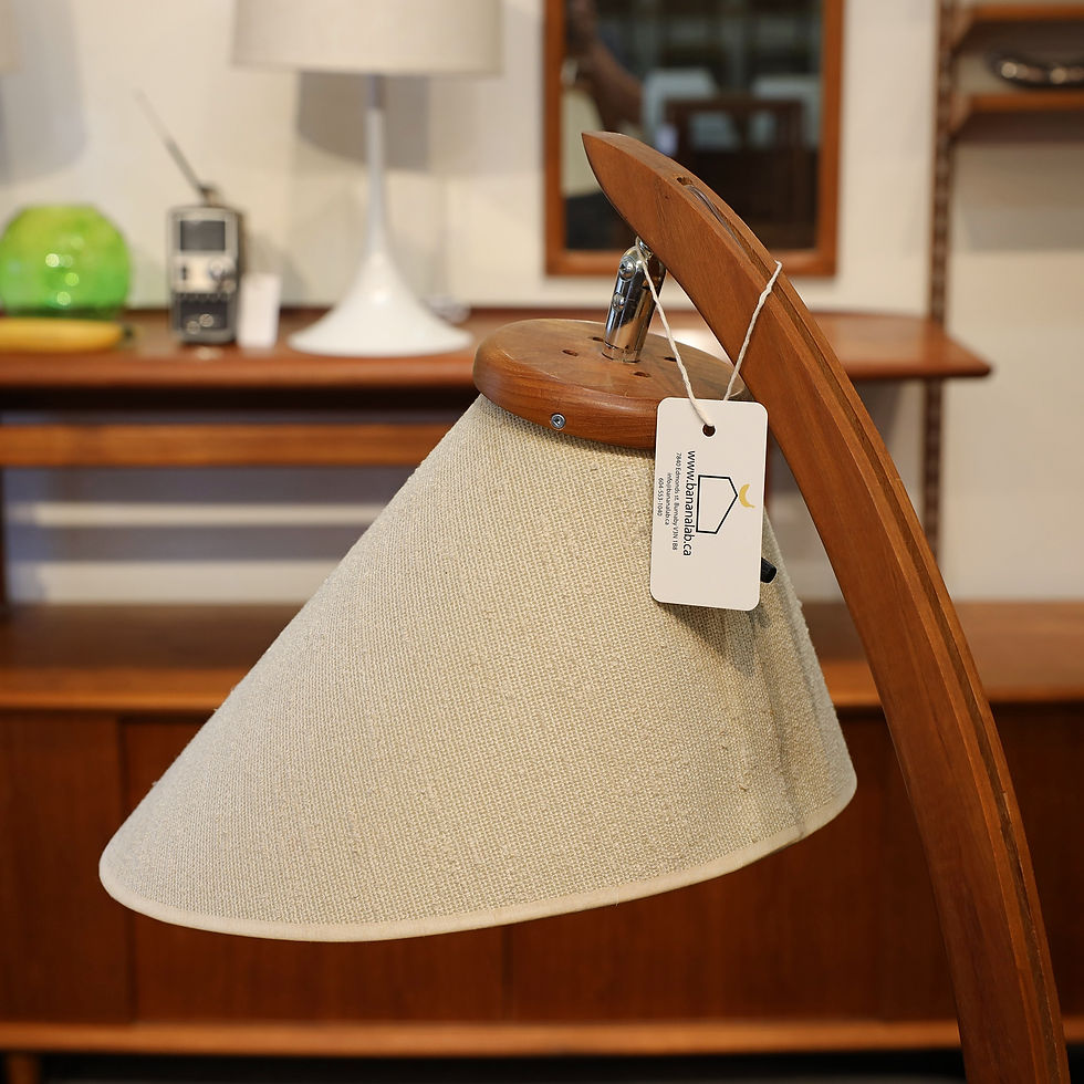 섬네일: Vintage MCM Teak Arc Floor Lamp