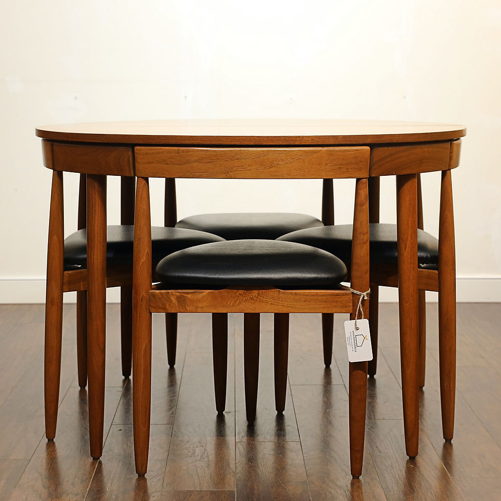 Thumbnail: Vintage MCM Walnut Dining Set in Style of Hans Olsen's "Dinette"