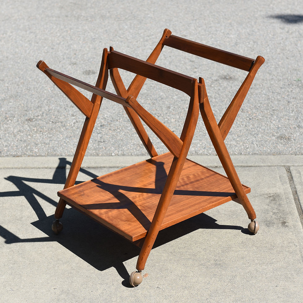 Thumbnail: VIntage MCM Walnut Serving Cart / Table
