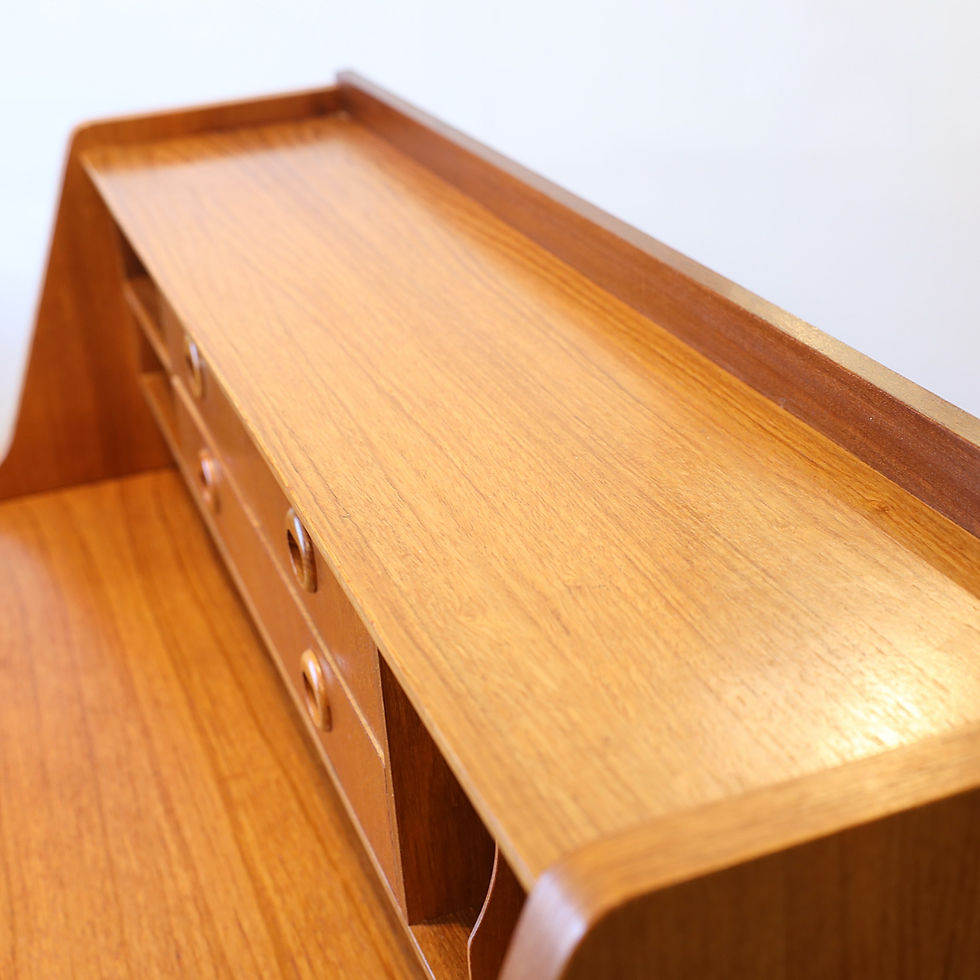 Thumbnail: Vintage Swedish Teak Writing Desk + Teak chair