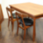 Thumbnail: Vintage MCM Teak Rectangular Dining Table with 2 Leaves