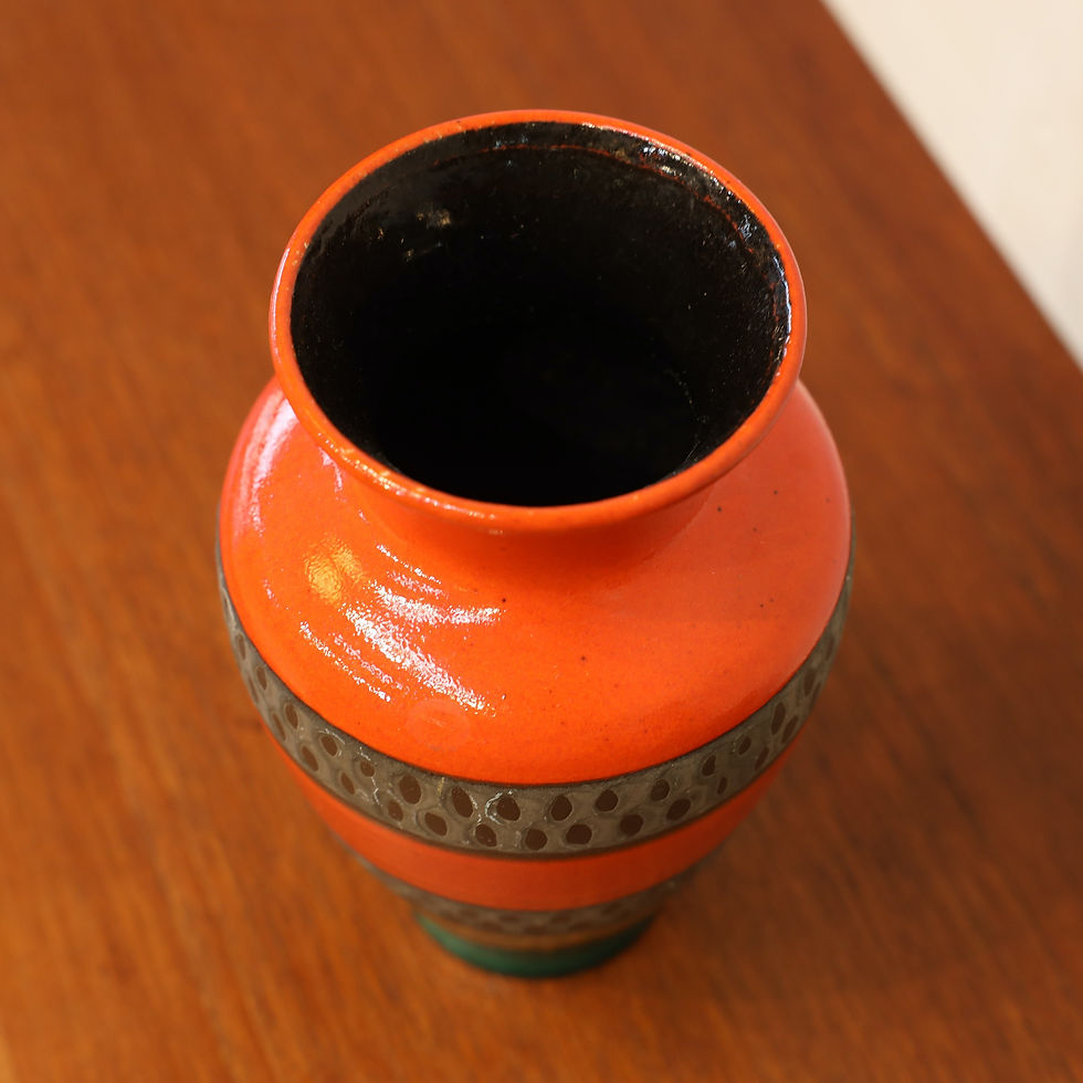 Thumbnail: Vintage MCM Orange & Green W.Germany Pottery