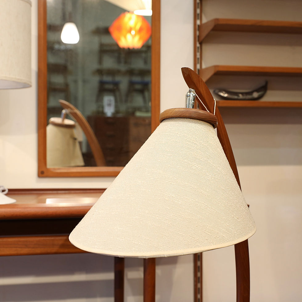 Thumbnail: Vintage MCM Teak Arc Floor Lamp
