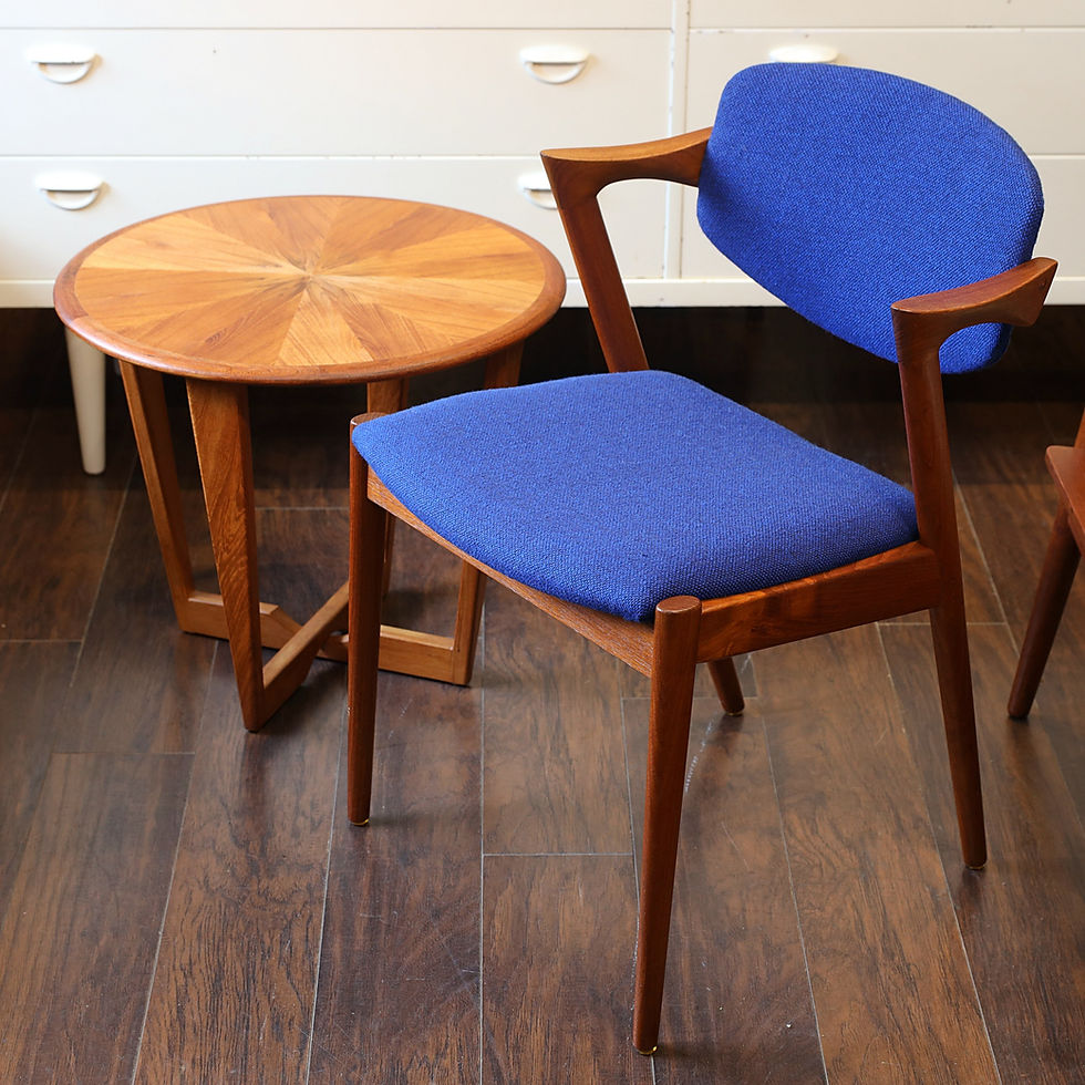 Thumbnail: Pair of Vintage MCM Teak Round Side Tables