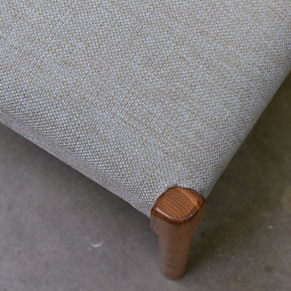 섬네일: Vtg MCM Teak Foot Stool