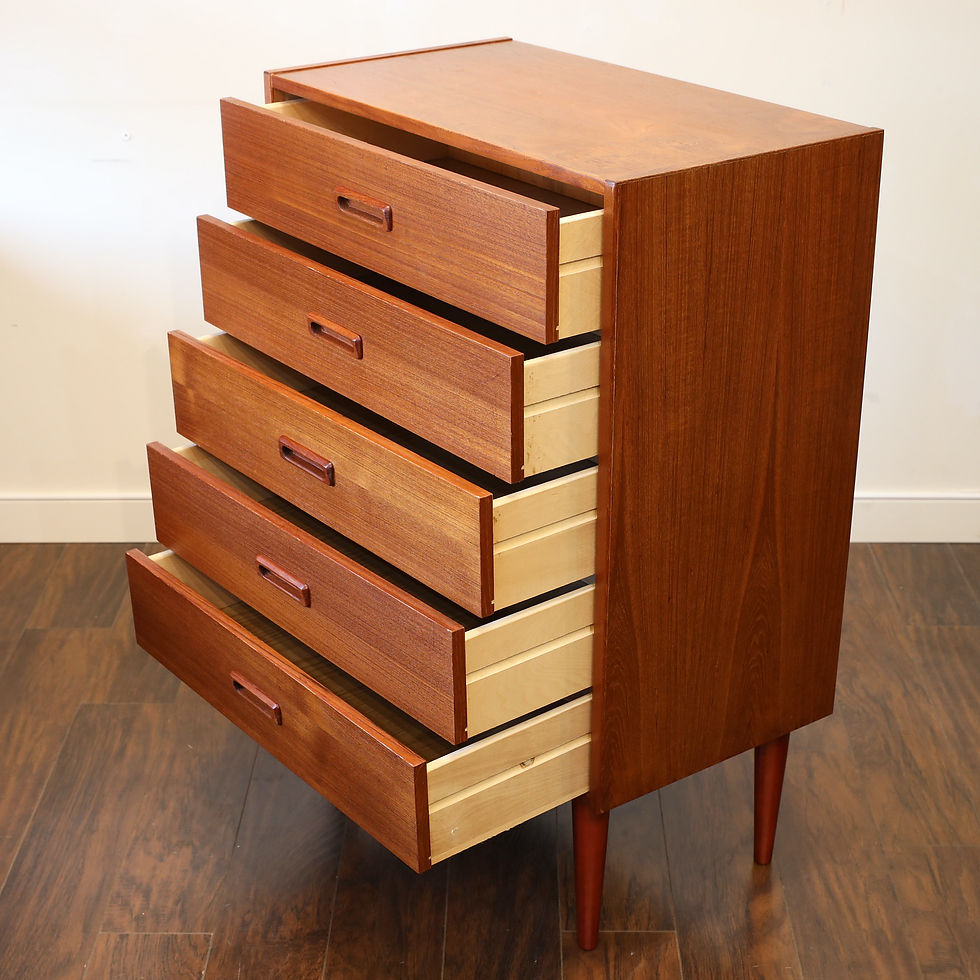 Thumbnail: Vintage MCM Teak Tallboy Dresser