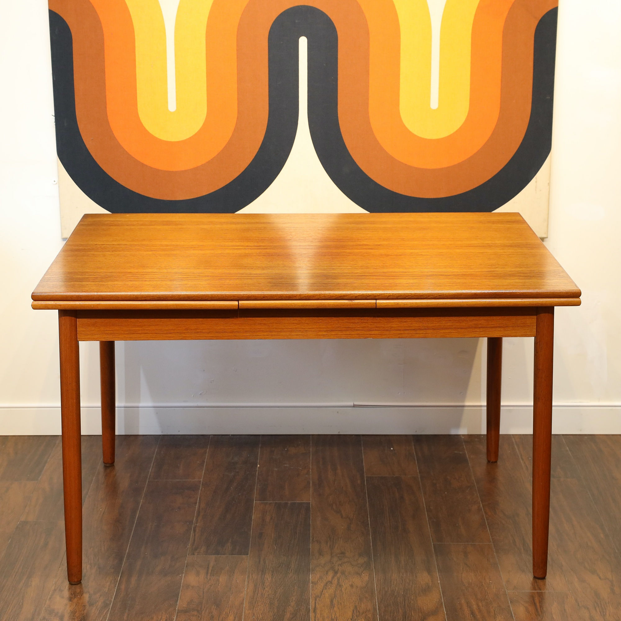 Danish Modern Teak Dining Table with 2 Leaves