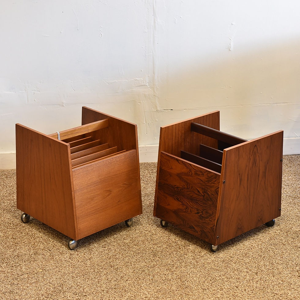 섬네일: Beautiful Mid Century Modern Rosewood Vinyl Records / Magazine Cart Trolley