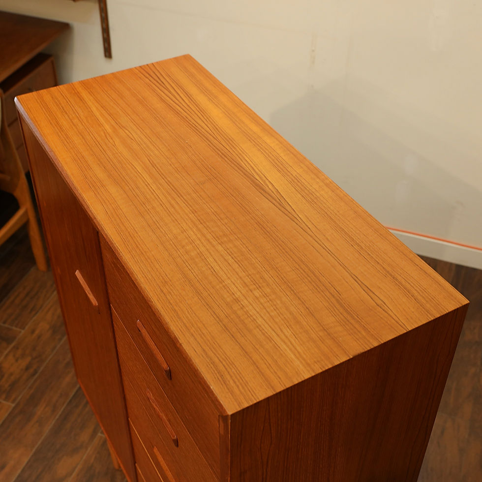Thumbnail: Vintage MCM TeakTeak Wardrobe Tallboy Dresser