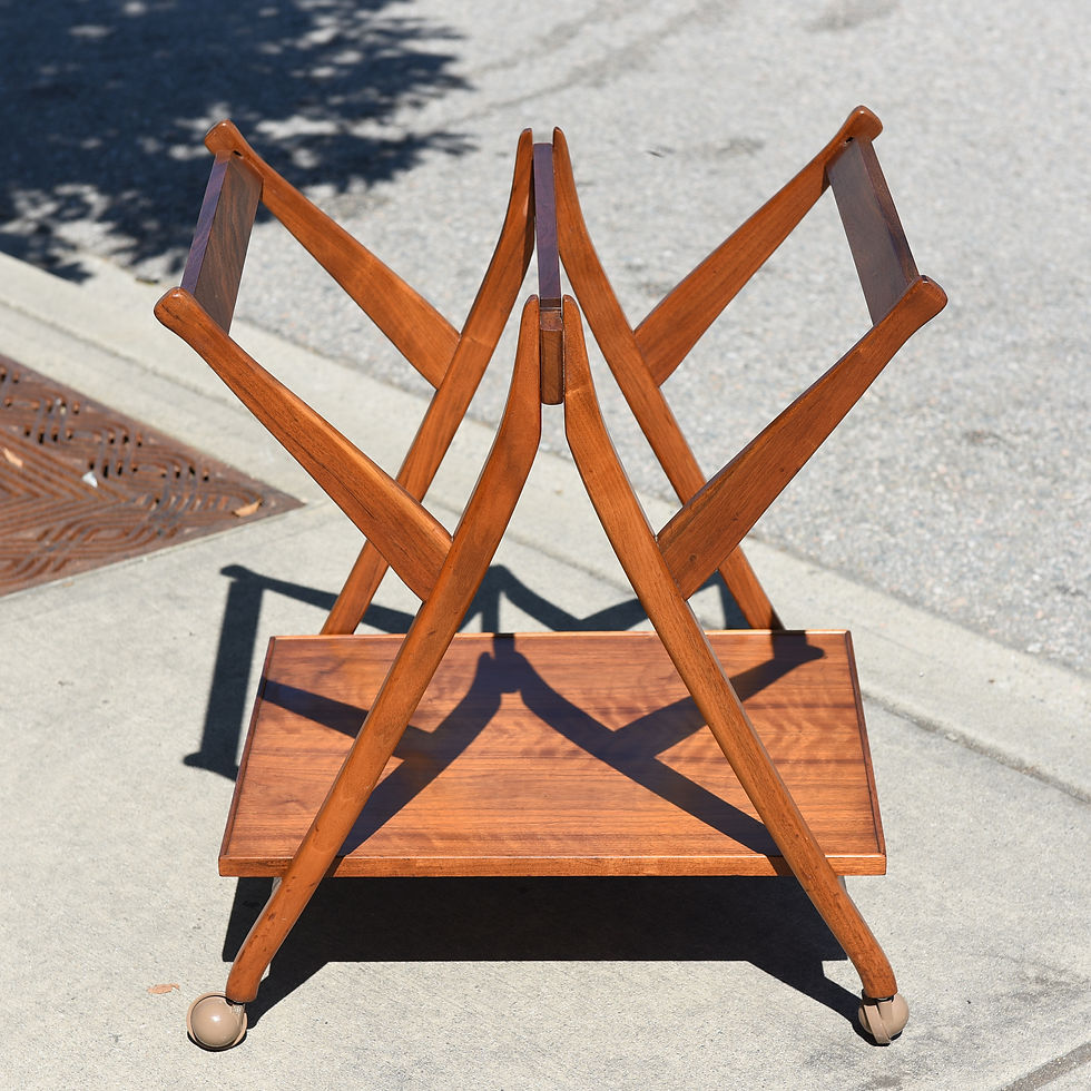 Thumbnail: VIntage MCM Walnut Serving Cart / Table