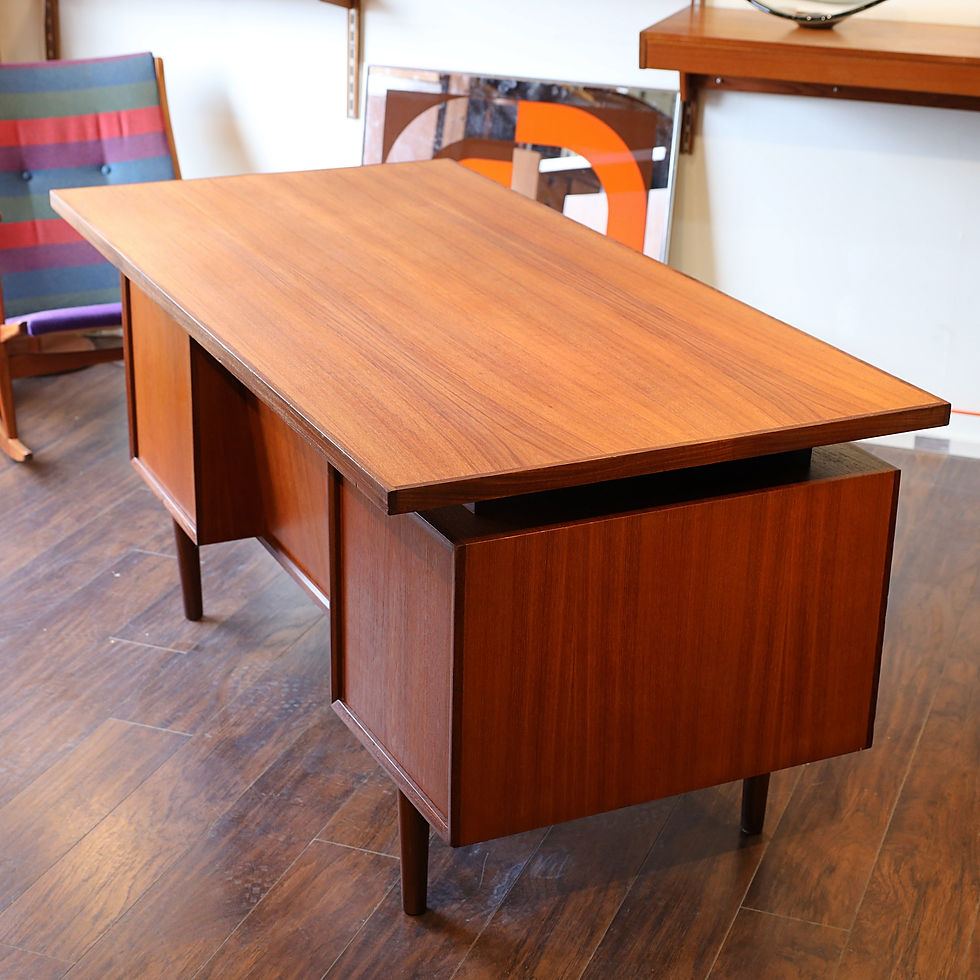 Thumbnail: Vintage Teak & Afrormosia Executive Desk by R.S Associates, Canada