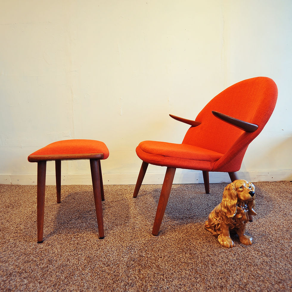 Thumbnail: Danish Modern Easy Chair Set by Kurt Olsen for Glostrup Furniture