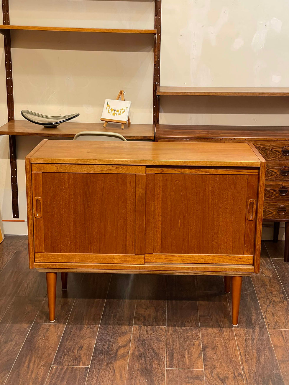 Thumbnail: Compact teak Sideboard with Hidden drawers