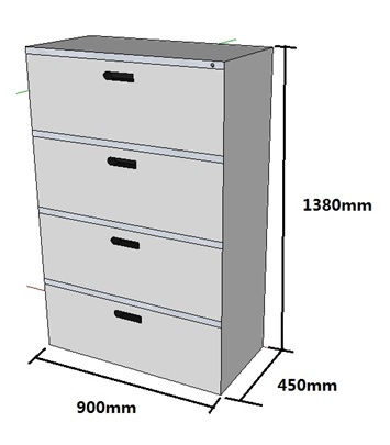 Thumbnail: 4 Drawer Lateral Cabinet with Lock (CD4)