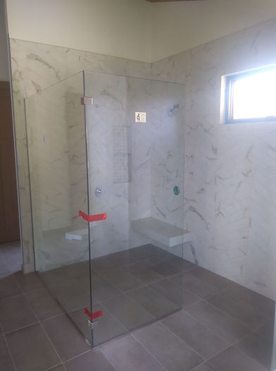 Master bathroom frameless