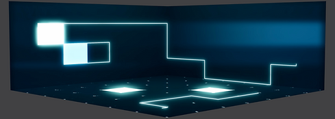 Abstract transition 3d visual supporting the flow of the event kickoff sequence