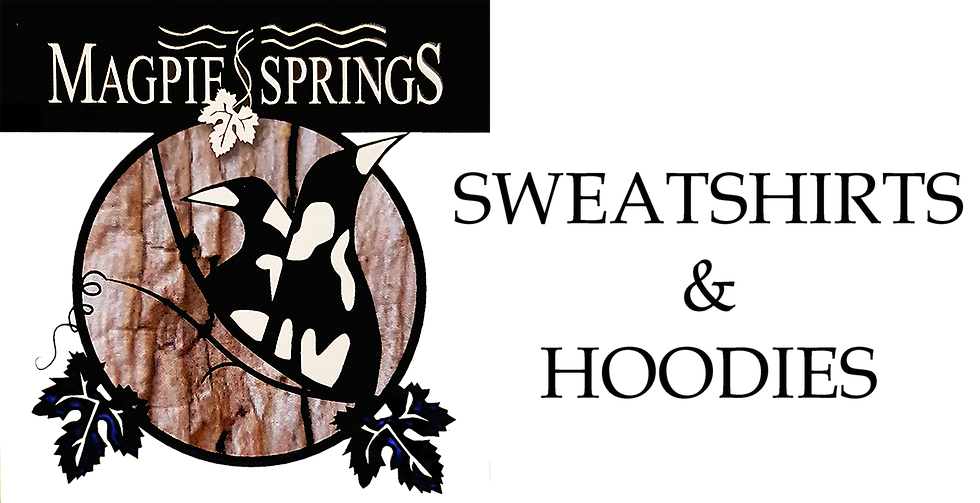 Magpie Springs logo with Sweatshirts and Hoodies – Adelaide Hills and Fleurieu Peninsula fashion, Australian-designed hoodies and sweatshirts by Avril Thomas available online