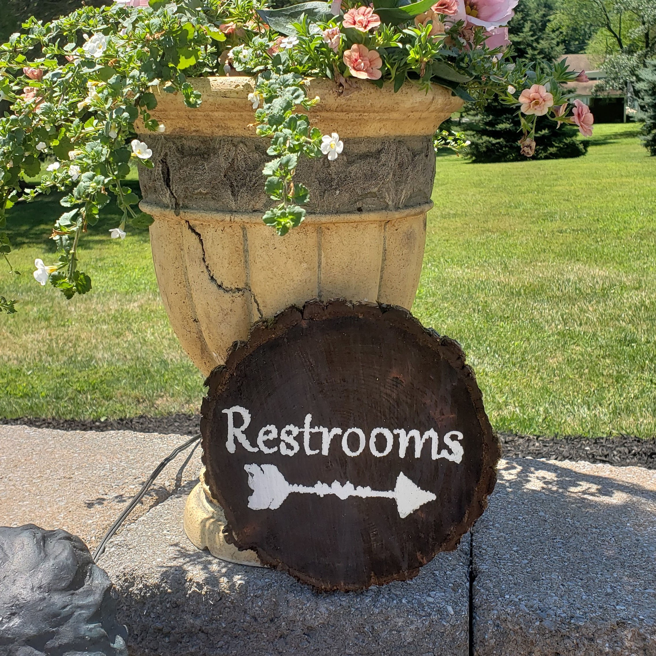 Wood Restroom Sign