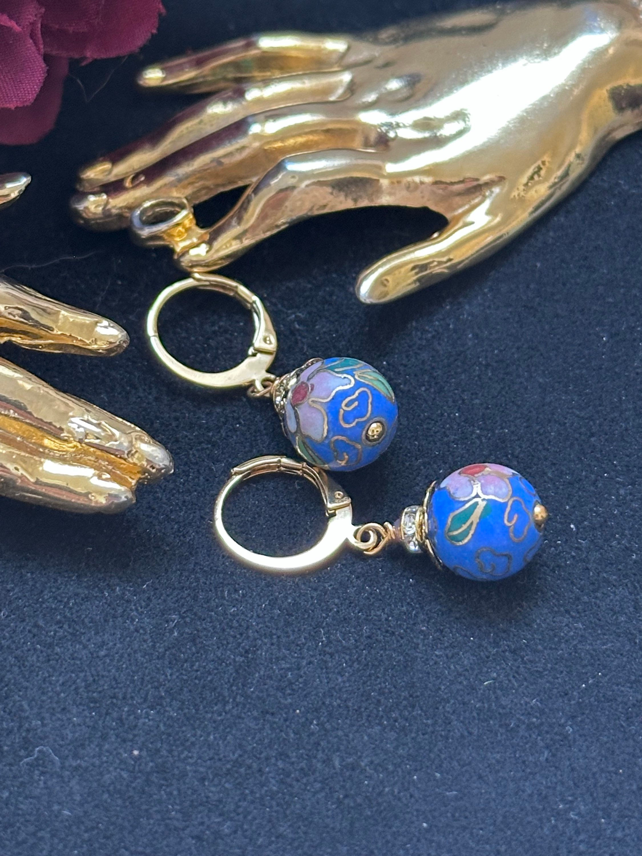 Boucles d’oreilles cloisonnées émaillées