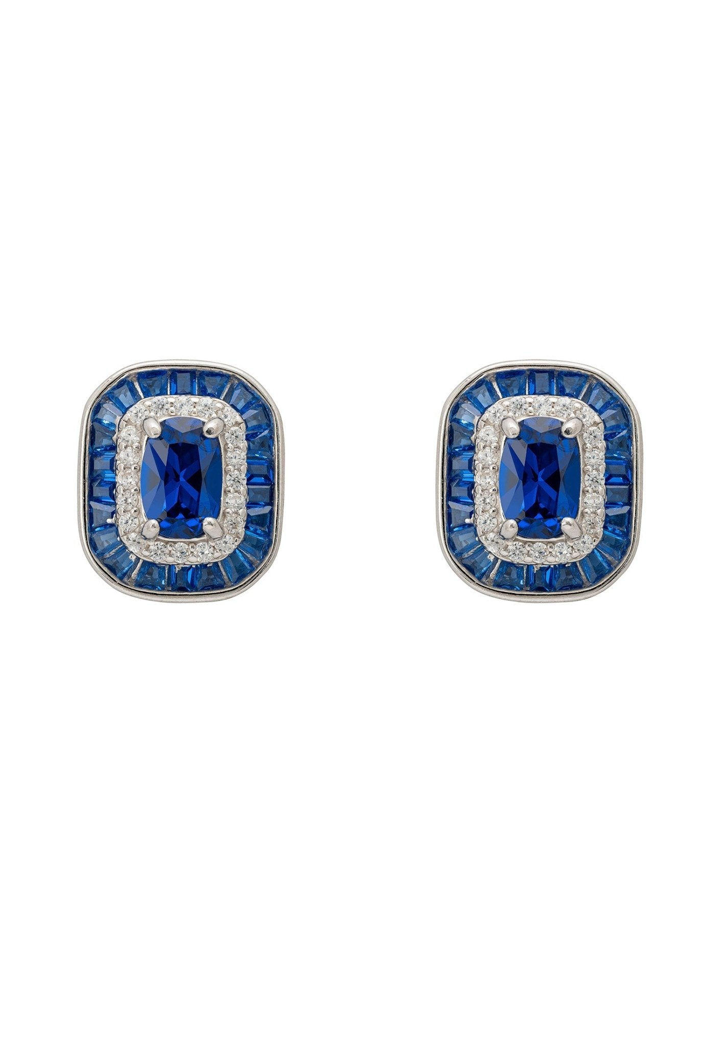 LATELITA GREAT GATSBY SAPPHIRE CZ (SILVER) STUD EARRINGS