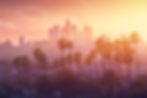 Vista del paisaje urbano al atardecer