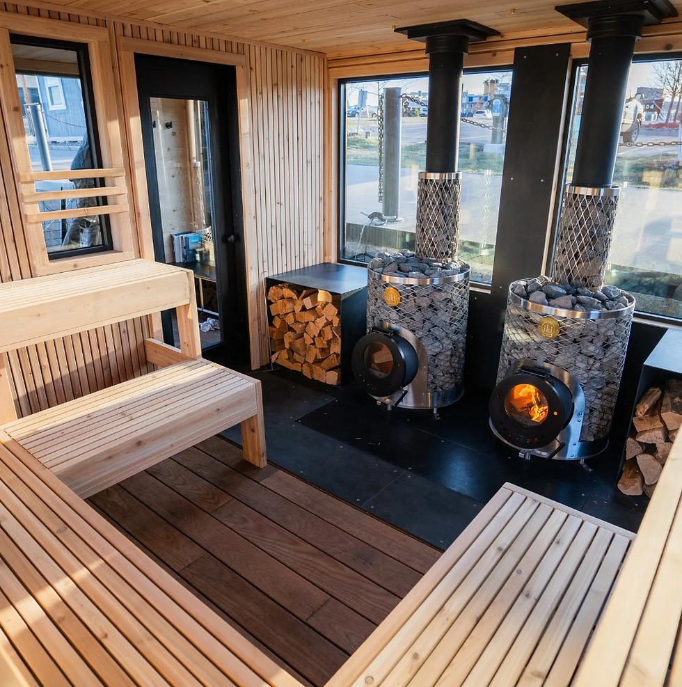 A Cedar + Stone sauna.